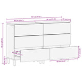vidaXL Dressoir 2 pcs Witte Was Afwerking 60 x 33 x 75 cm