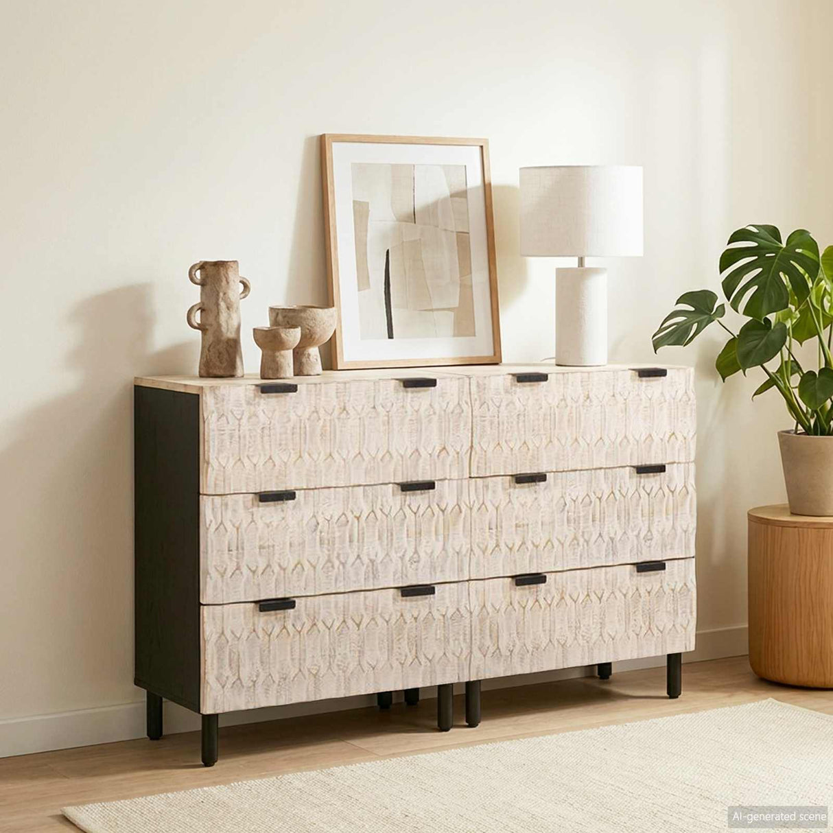 vidaXL Dressoir 2 pcs Witte Was Afwerking 60 x 33 x 75 cm