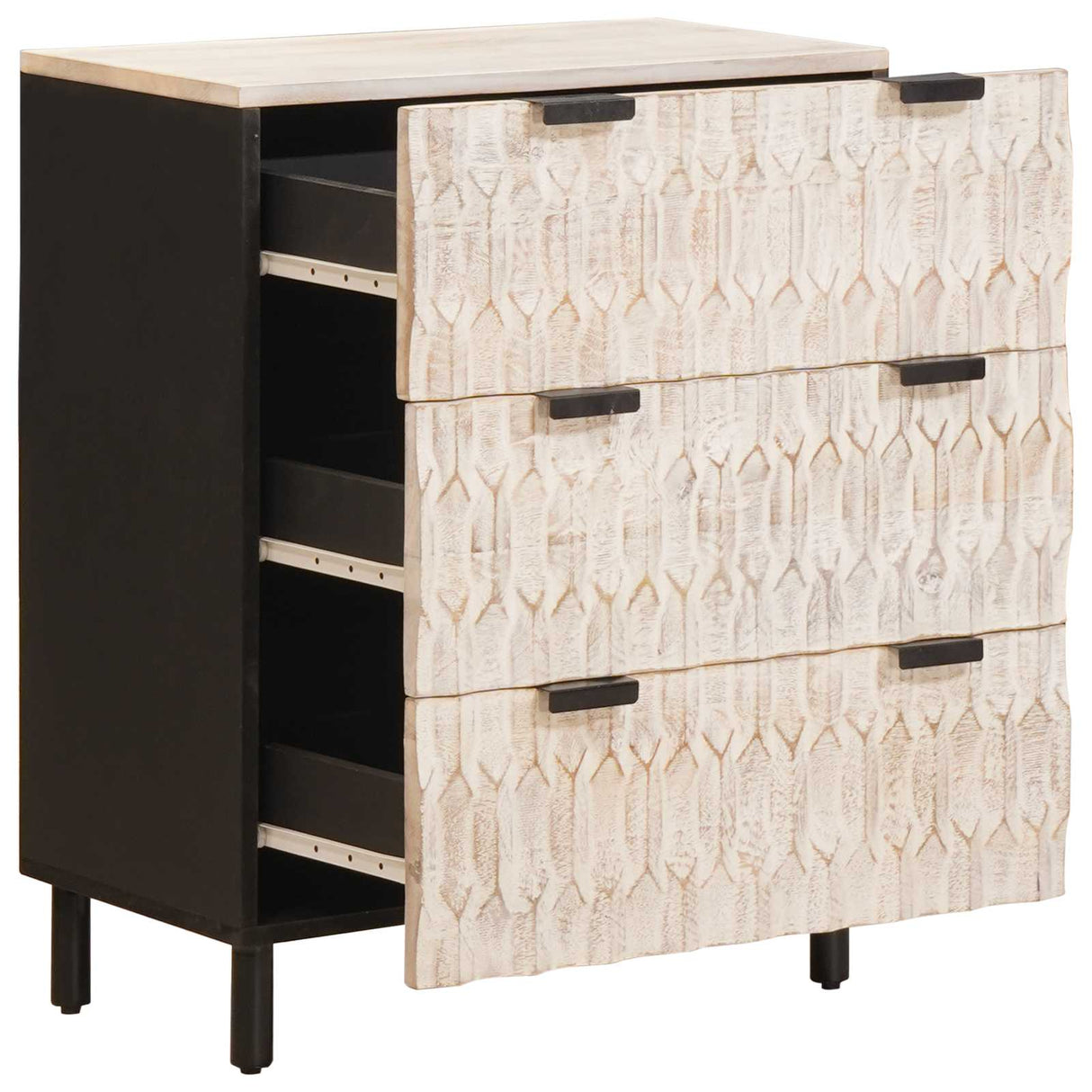 vidaXL Dressoir 2 pcs Witte Was Afwerking 60 x 33 x 75 cm