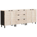 vidaXL Sideboard 3 pcs White Washed Finish 180 x 33 x 75 cm