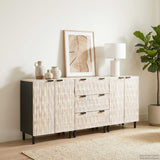 vidaXL Sideboard 3 pcs White Washed Finish 180 x 33 x 75 cm