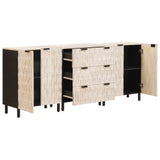 vidaXL Sideboard 3 pcs White Washed Finish 180 x 33 x 75 cm