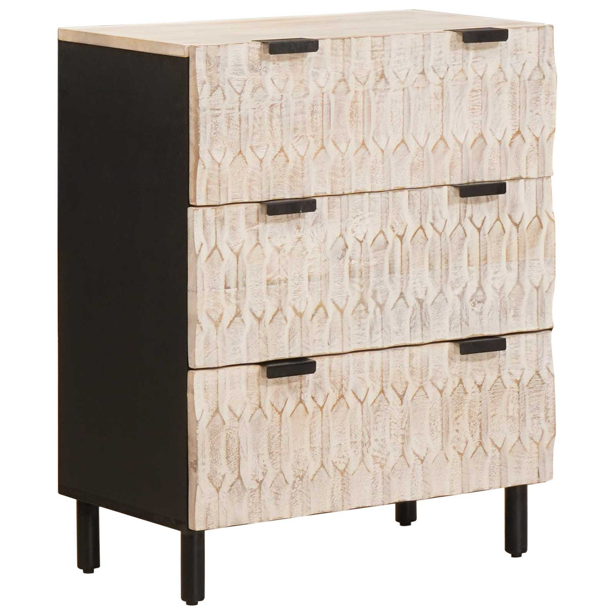 vidaXL Sideboard 3 pcs White Washed Finish 180 x 33 x 75 cm