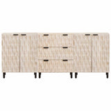 vidaXL Sideboard 3 pcs White Washed Finish 180 x 33 x 75 cm