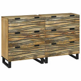 vidaXL Dressoir Set 2 pcs Naturel 60 x 33,5 x 75 cm Massief Mango Hout
