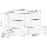 vidaXL Dressoir Set 2 pcs Naturel 60 x 33,5 x 75 cm Massief Mango Hout