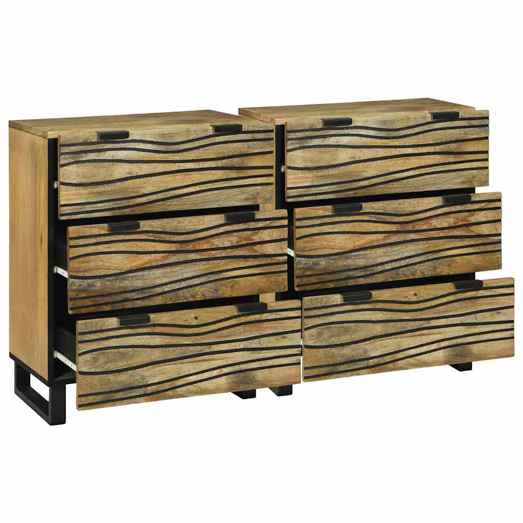 vidaXL Dressoir Set 2 pcs Naturel 60 x 33,5 x 75 cm Massief Mango Hout