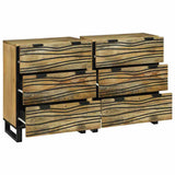 vidaXL Dressoir Set 2 pcs Naturel 60 x 33,5 x 75 cm Massief Mango Hout