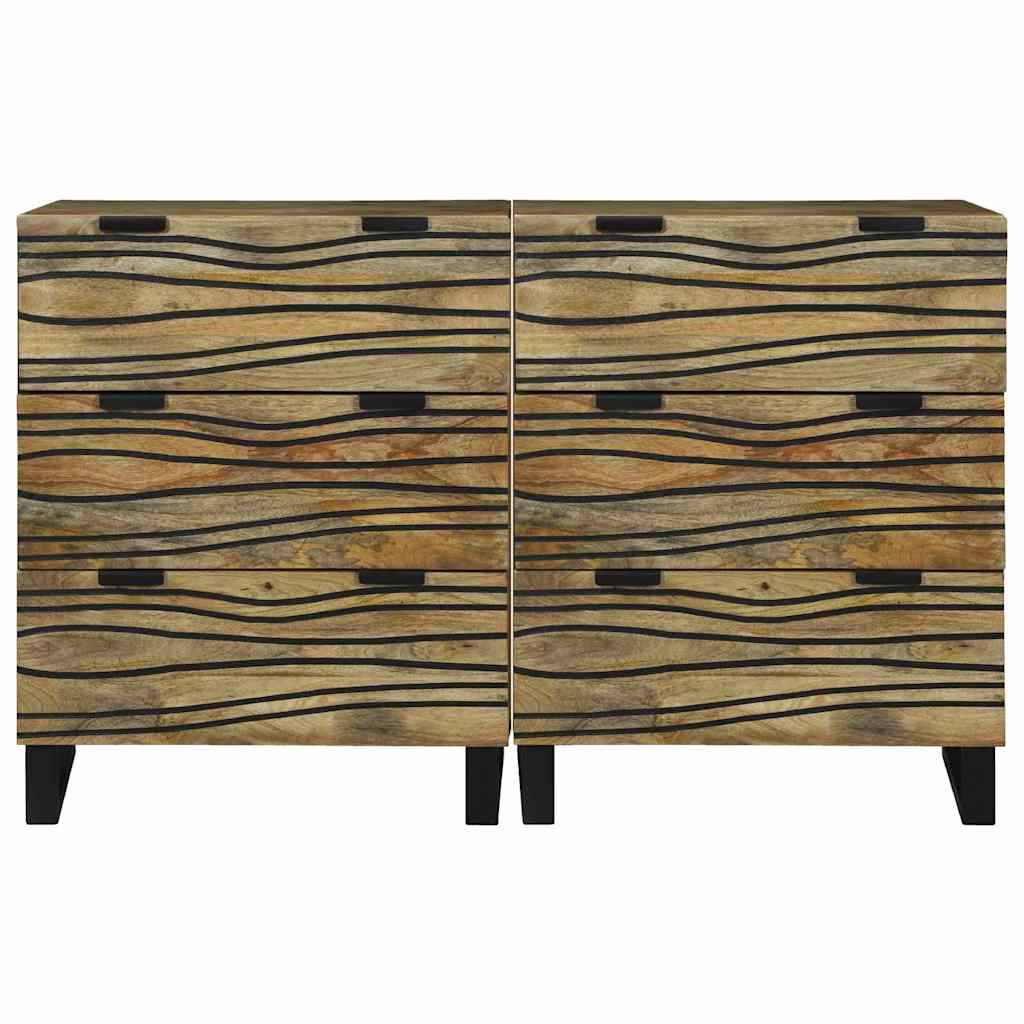 vidaXL Dressoir Set 2 pcs Naturel 60 x 33,5 x 75 cm Massief Mango Hout