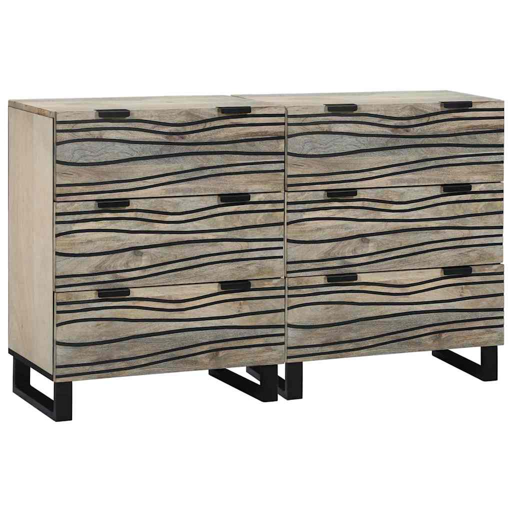 vidaXL Dressoir Set 2 pcs Naturel 60 x 33,5 x 75 cm Massief Mango Hout