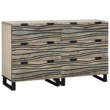 vidaXL Dressoir Set 2 pcs Naturel 60 x 33,5 x 75 cm Massief Mango Hout