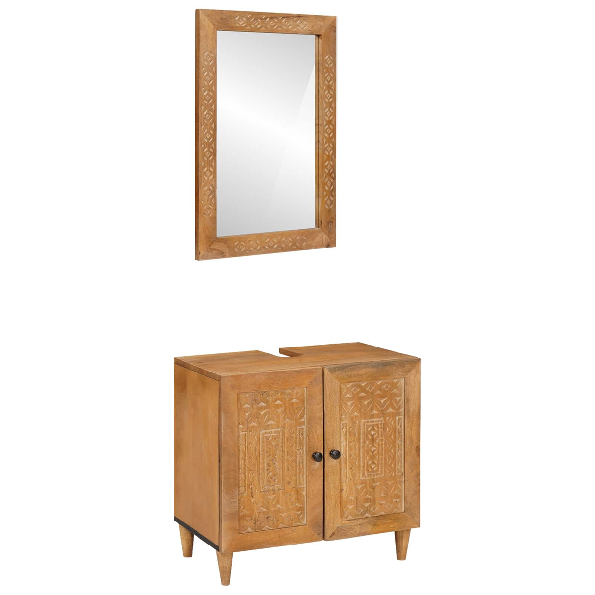 vidaXL Badkamermeubel Set met plank 2 pcs Bruin Bewerkt hout