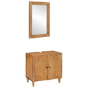 vidaXL Badkamermeubel Set met plank 2 pcs Bruin Bewerkt hout
