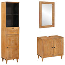 vidaXL Bathroom Furniture Set with Drawer and Shelf 3 pcs Brown Engineered Wood
