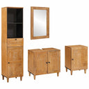 vidaXL Badkamermeubel Set met lade met plank 4 pcs Bruin Bewerkt hout