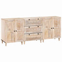 vidaXL Dressoir 3 pcs Wit 180 x 33,5 x 75 cm massief mangohout