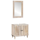 vidaXL Badkamermeubel Set met plank 2 pcs Bruin Bewerkt hout
