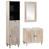 vidaXL Bathroom Furniture Set with Drawer and Shelf 3 pcs Brown Engineered Wood