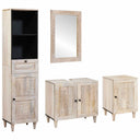 vidaXL Badkamermeubel Set met lade met plank 4 pcs Bruin Bewerkt hout