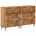 vidaXL Sideboard 2 pcs Natural 60 x 33 x 75 cm Solid Mango Wood