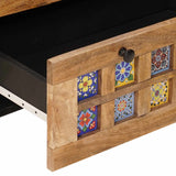 vidaXL Sideboard 2 pcs Natural 60 x 33 x 75 cm Solid Mango Wood