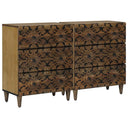 vidaXL Sideboard 2 pcs White 60 x 33.5 x 75 cm Solid Mango Wood