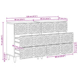 vidaXL Sideboard 2 pcs White 60 x 33.5 x 75 cm Solid Mango Wood
