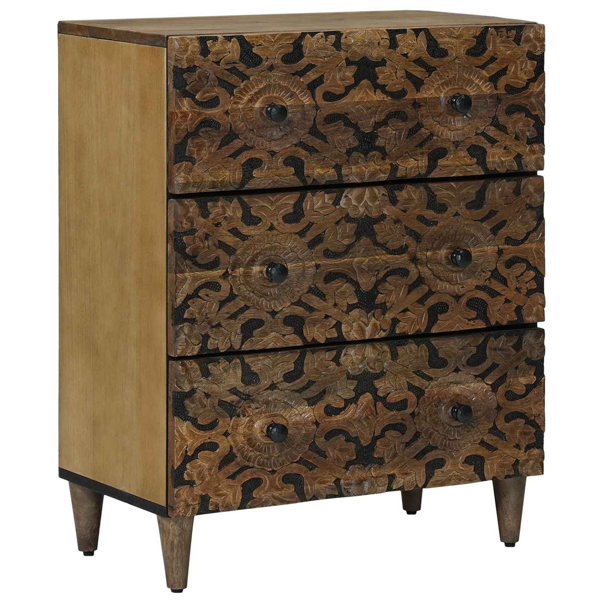 vidaXL Sideboard 2 pcs White 60 x 33.5 x 75 cm Solid Mango Wood