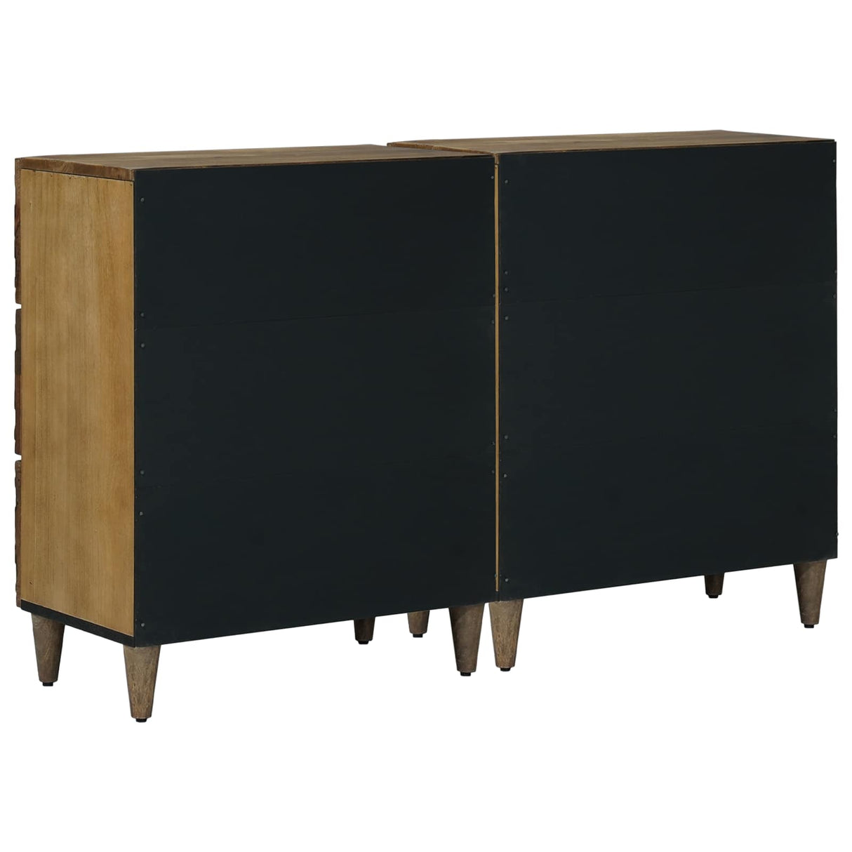 vidaXL Sideboard 2 pcs White 60 x 33.5 x 75 cm Solid Mango Wood