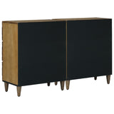 vidaXL Sideboard 2 pcs White 60 x 33.5 x 75 cm Solid Mango Wood