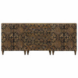 vidaXL Dressoir 3 pcs Wit 60 x 33,5 x 75 cm Massief Mango Hout