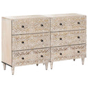 vidaXL Sideboard 2 pcs White 60 x 33.5 x 75 cm Solid Mango Wood