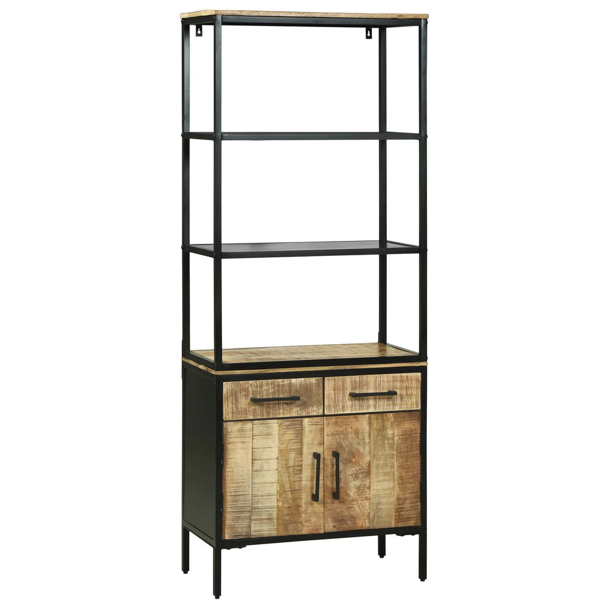 vidaXL Highboard met lade Bruin 70 x 35 x 180 cm Massief Mango Hout