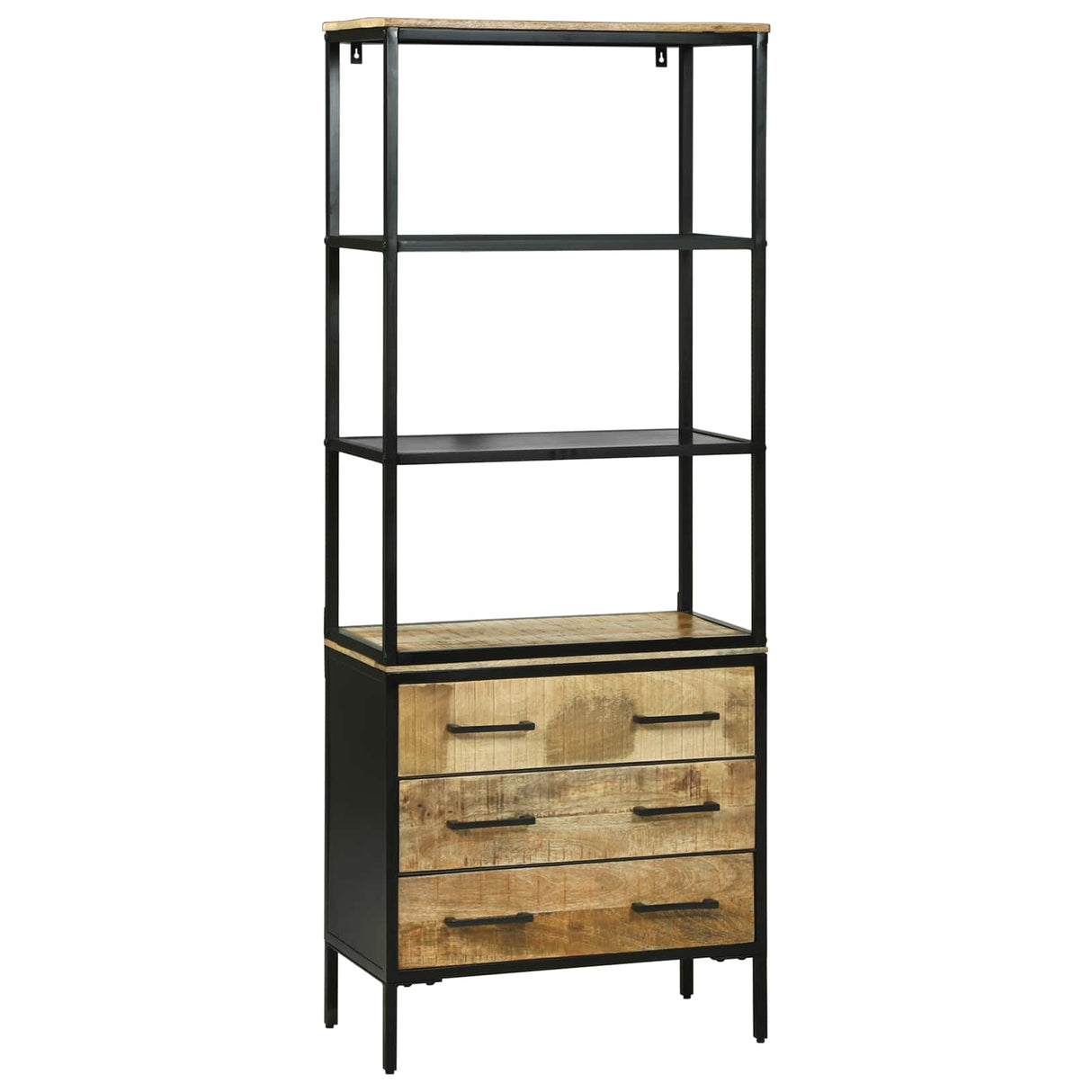 vidaXL Highboard met lade Bruin 70 x 35 x 180 cm Massief Mango Hout
