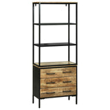 vidaXL Highboard met lade Bruin 70 x 35 x 180 cm Massief Mango Hout