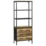 vidaXL Highboard met lade Bruin 70 x 35 x 180 cm Massief Mango Hout