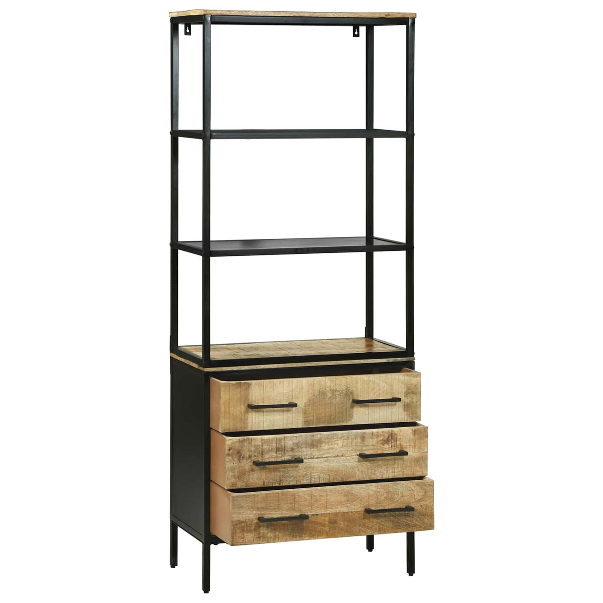 vidaXL Highboard met lade Bruin 70 x 35 x 180 cm Massief Mango Hout