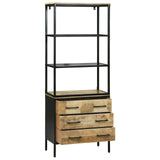 vidaXL Highboard met lade Bruin 70 x 35 x 180 cm Massief Mango Hout