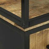vidaXL Highboard met lade Bruin 70 x 35 x 180 cm Massief Mango Hout