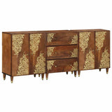 vidaXL Bathroom Cabinet Set 3 pcs Honey Brown and Gold 180 x 33 x 75 cm