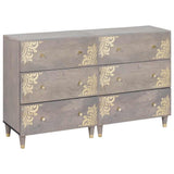 vidaXL Sideboard 2 pcs Grey 60 x 33 x 75 cm Solid Mango Wood