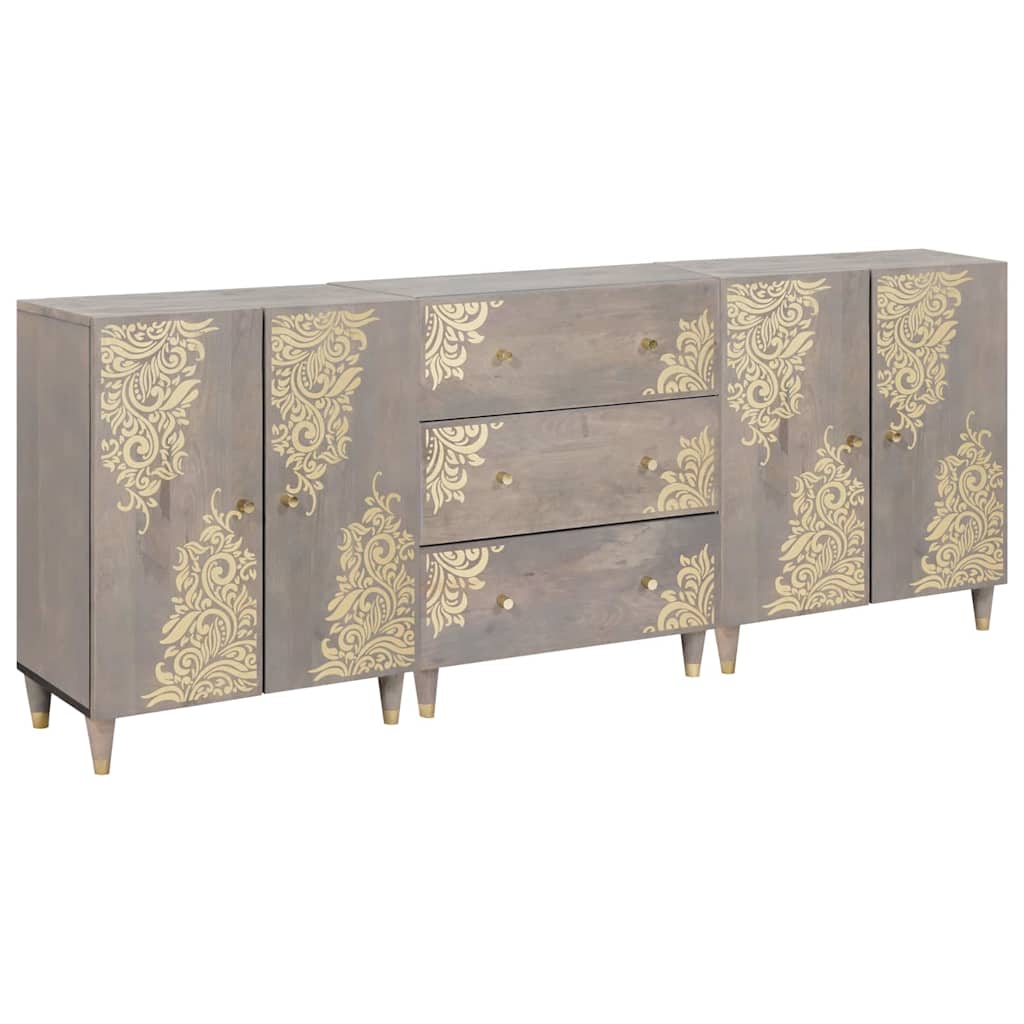 vidaXL Bathroom Cabinet Set 3 pcs Honey Brown and Gold 180 x 33 x 75 cm