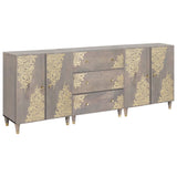 vidaXL Bathroom Cabinet Set 3 pcs Honey Brown and Gold 180 x 33 x 75 cm