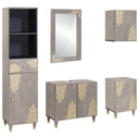 vidaXL Badkamerkast set met lade 5 pcs Grijs Massief Mango Hout