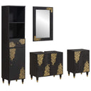 vidaXL Bathroom Cabinet Set with Drawer 4 pcs Grey Solid Mango Wood