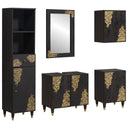 vidaXL Badkamerkast set met lade 5 pcs Grijs Massief Mango Hout
