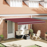 vidaXL Luifel automatisch met LED en windsensor 400x300cm blauw en wit