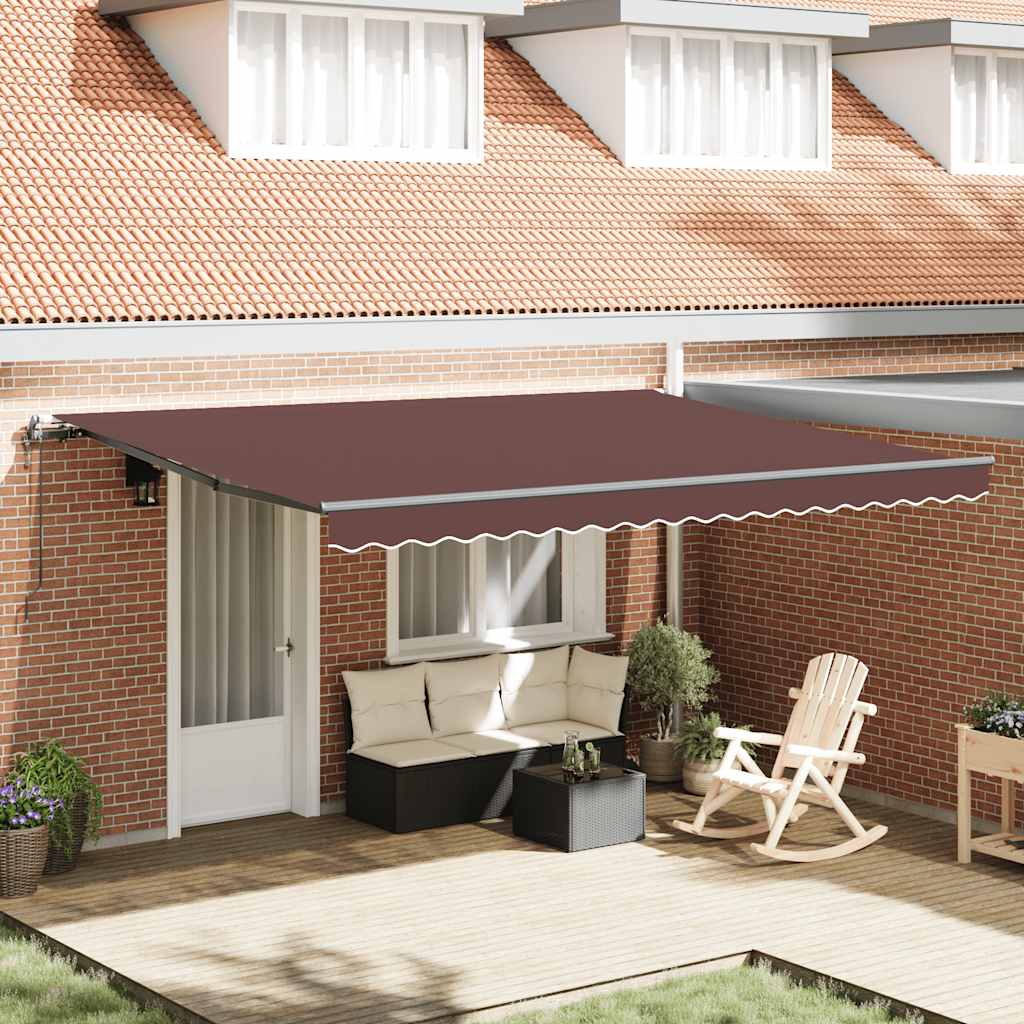 vidaXL Luifel automatisch uittrekbaar 350x250 cm crèmekleurig