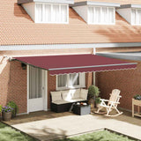 vidaXL Luifel automatisch met LED en windsensor 400x300cm blauw en wit