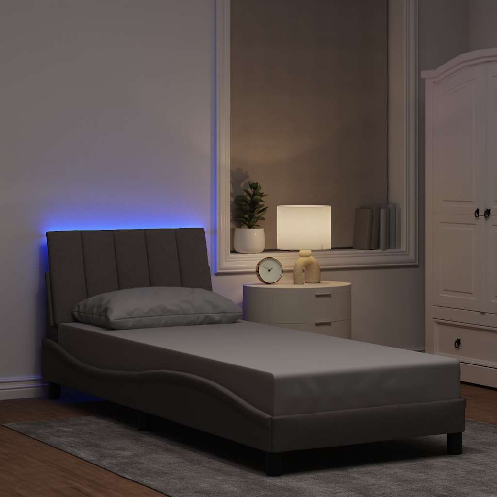 vidaXL Bed Frame without Mattress "Hanko" 80x200 cm Fabric Light Grey